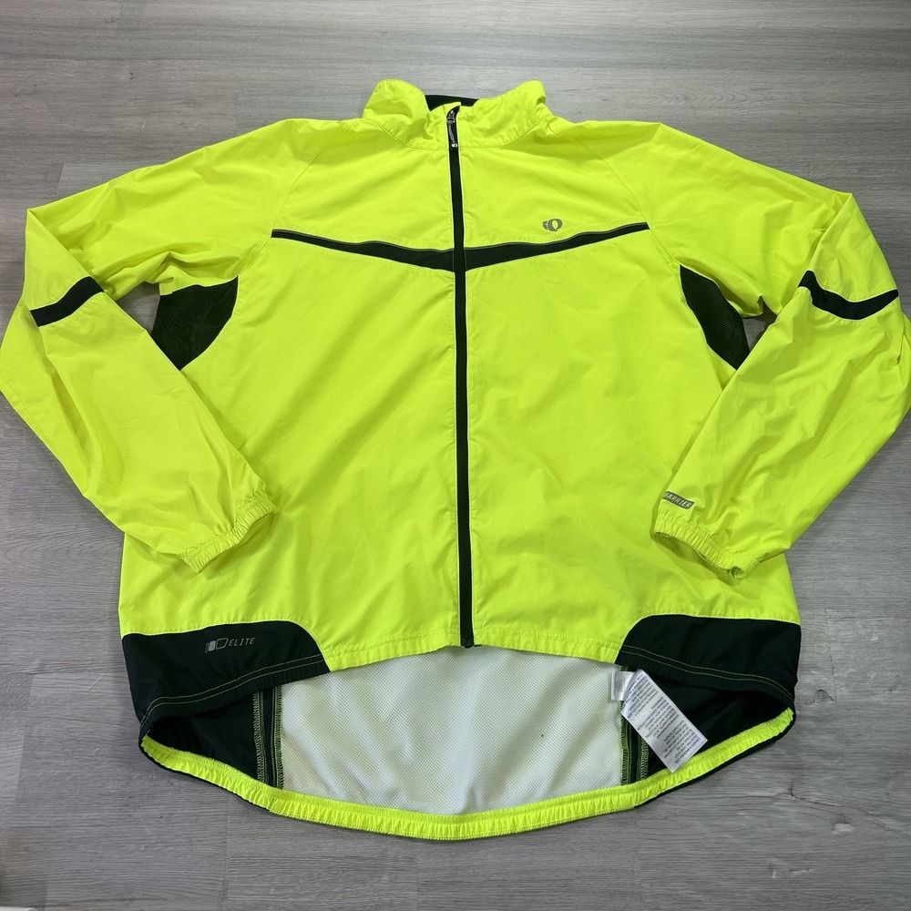 Pearl Izumi Jacket Mens 2XL Yellow Full Zip Elite Barrier Cycling Windbreaker